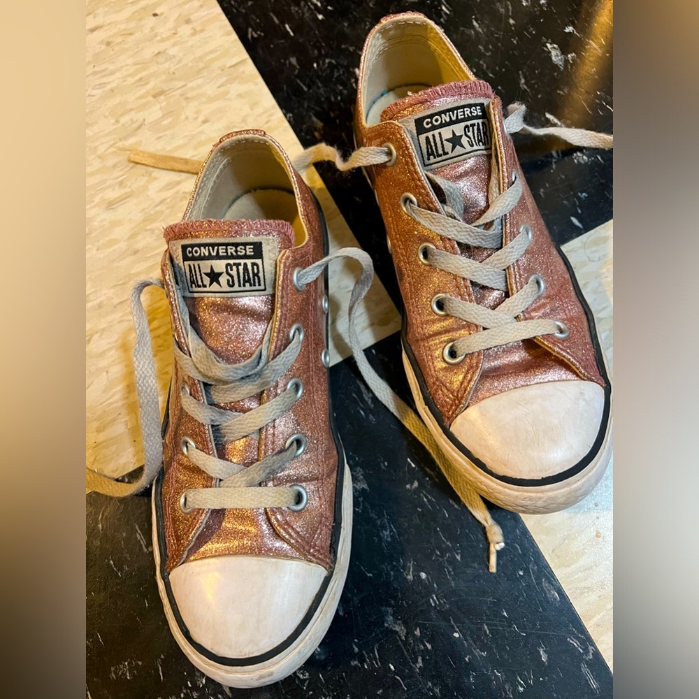 All Star Pink Glitter Converse Low Top